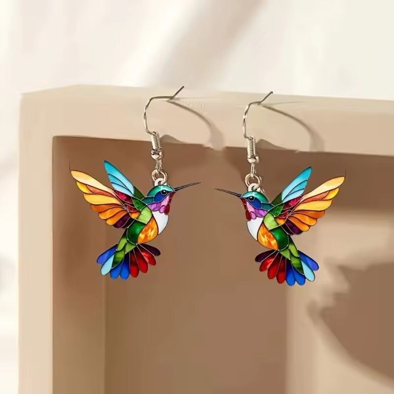 Nahla – Kolibri Halskette und Ohrringe