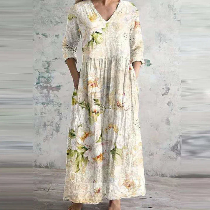 Kiana – Elegantes Sommer Kleid Mit Blumenmuster