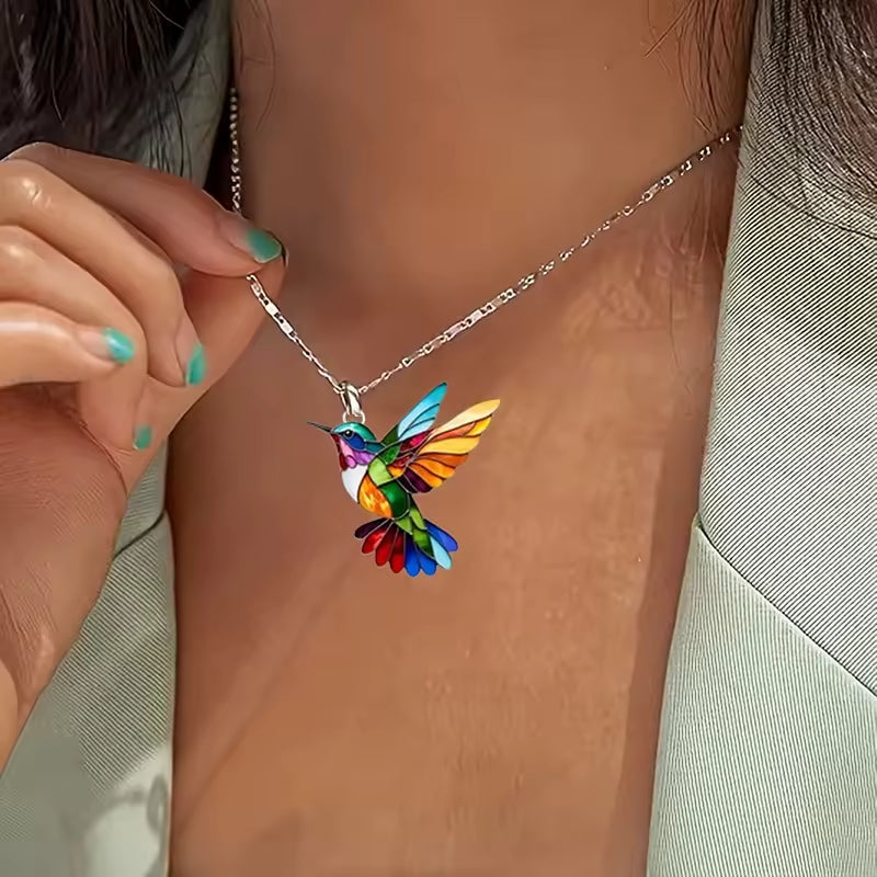 Nahla – Kolibri Halskette und Ohrringe