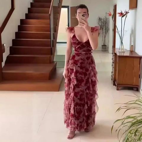 Flora - Florales Rüschenkleid