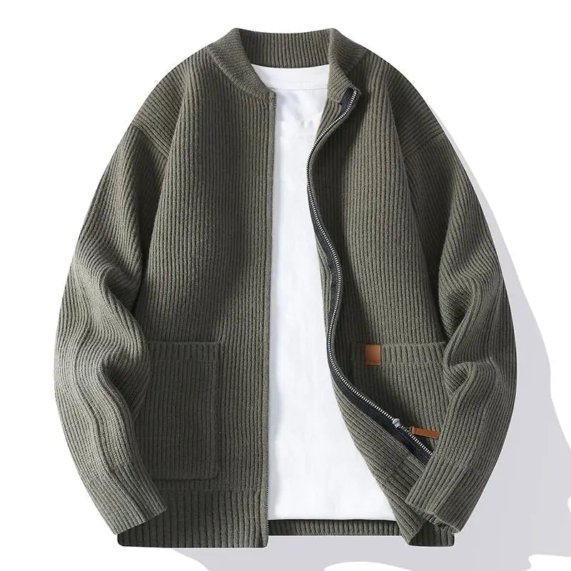 Jorje - Ribbed Knit Zip-Up Cardigan
