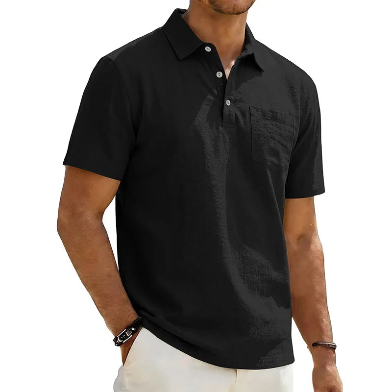Josef - Leinen-Poloshirt Mit Kurzen Ärmeln