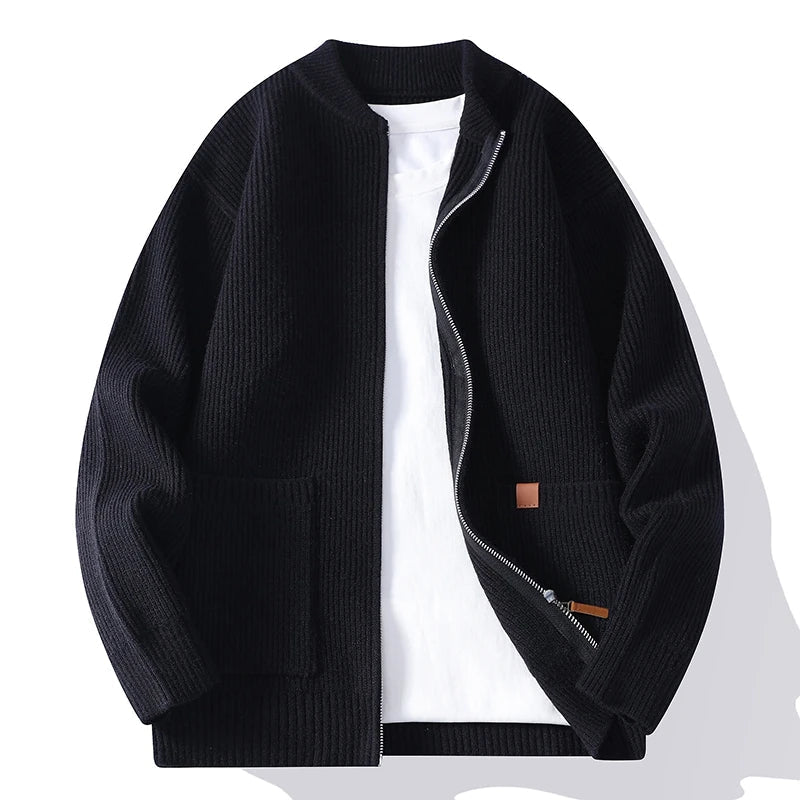 Jorje - Ribbed Knit Zip-Up Cardigan