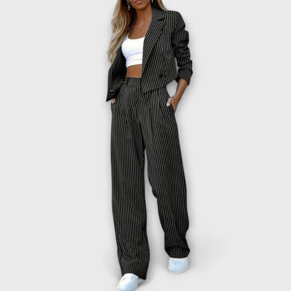 Narya – Elegante Gestreifte Set mit Jacke und Hose