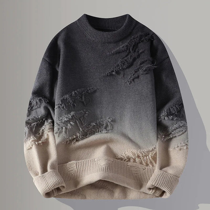 Jindrich – Langärmeliger Pullover Mit Ausgefransten Schatten