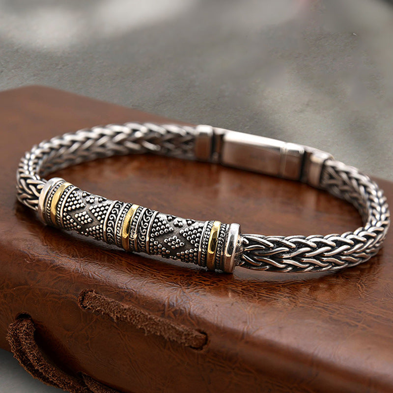 Jalair – Graviertes Edelstahl Armband in Seiloptik