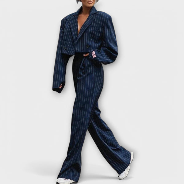 Narya – Elegante Gestreifte Set mit Jacke und Hose
