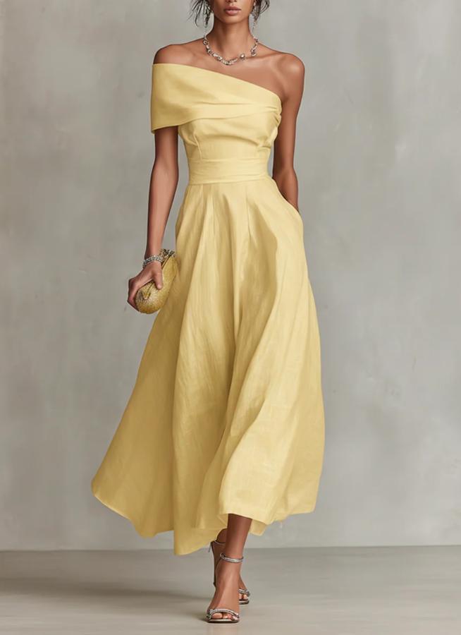 Nermin – Maxikleid mit schulterfreiem Ausschnitt