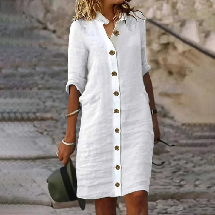 Hannika – Lässiges Midi-Hemdblusenkleid