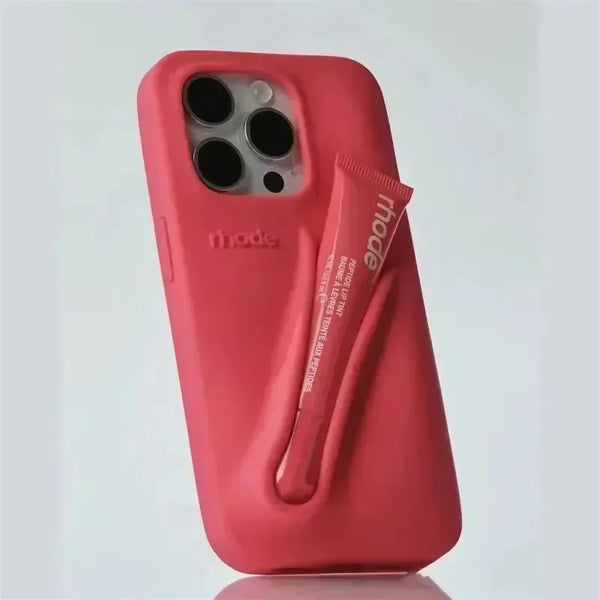LuxeLoop – iPhone-Silikonhülle mit Lippenstifthalter