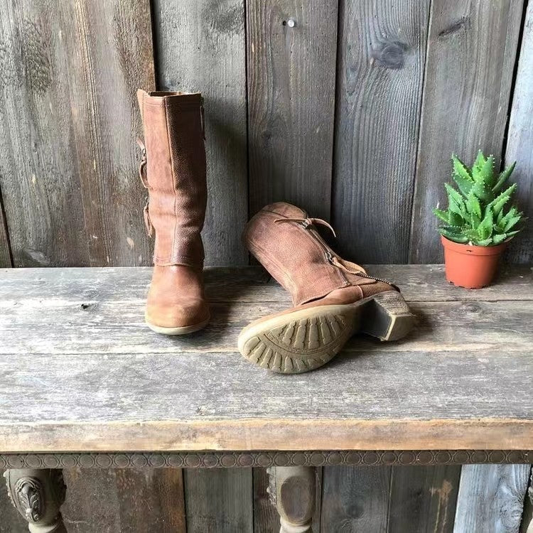 Lulia – Leder Stiefeletten Mt seitlichem Reißverschluss