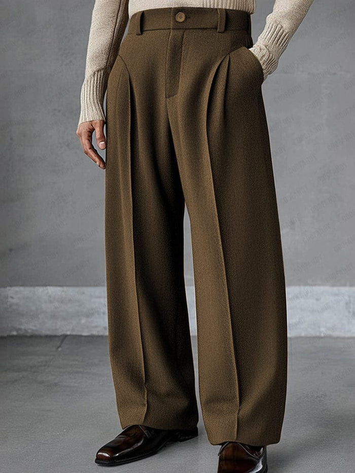 Joelina - Maßgeschneiderte Hose Mit Hoher Taille Falten Und Weitem Bein