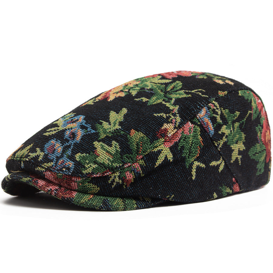 Sekou -Flache Mütze mit Blumenmuster