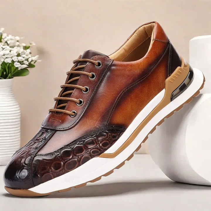 Hitmayer – Schnürbare Leder Turnschuh