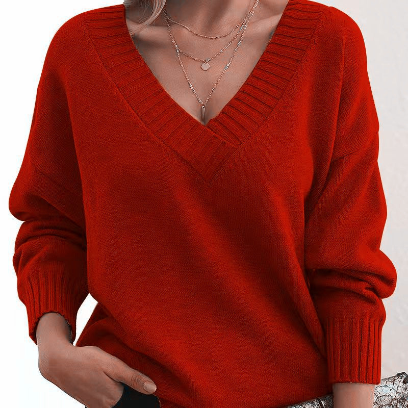 Mordane – Eleganter Langarm Pullover Mit V-Ausschnitt