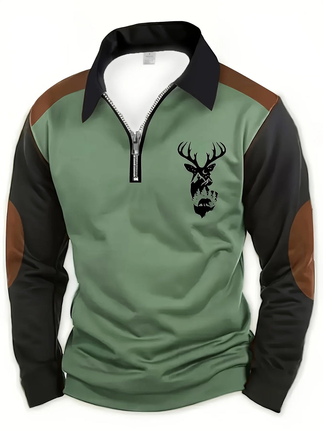 Georges – Hirschkopf Drucken Und Polo Hemd Mit Reißverschluss