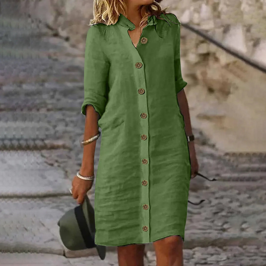 Hannika – Lässiges Midi-Hemdblusenkleid