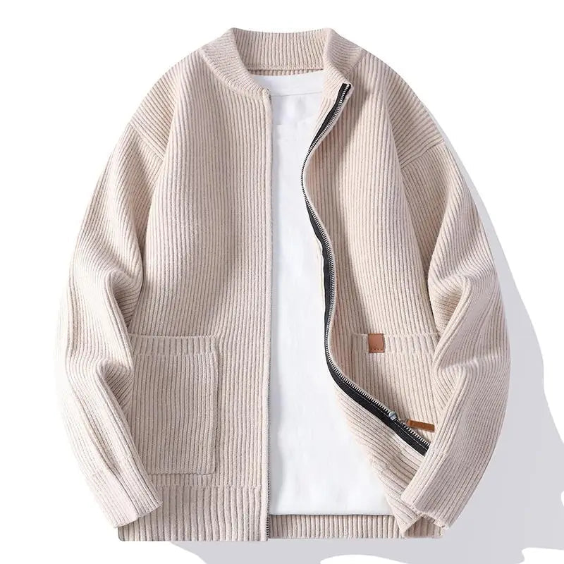 Jorje - Ribbed Knit Zip-Up Cardigan