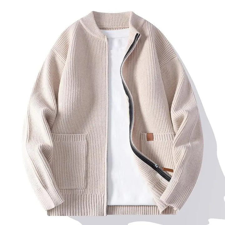 Jorje - Ribbed Knit Zip-Up Cardigan