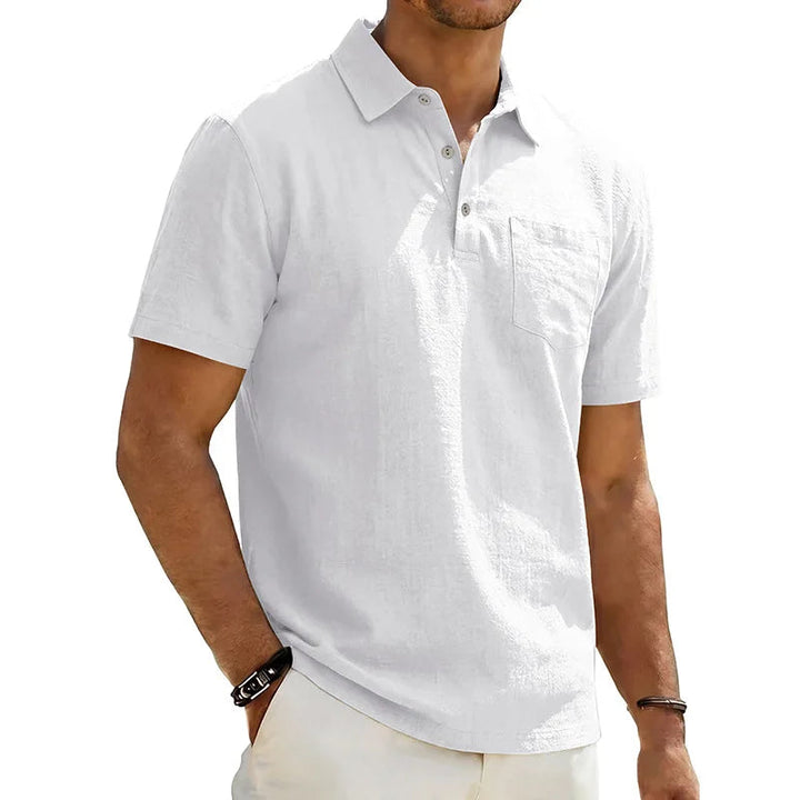 Josef - Leinen-Poloshirt Mit Kurzen Ärmeln