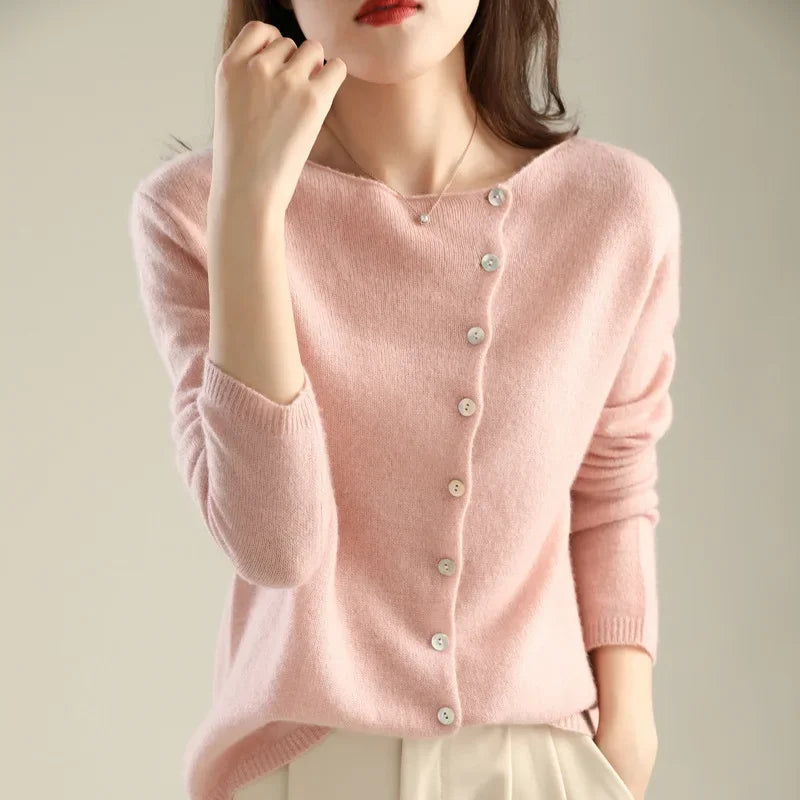 Huerta – Eleganter Strick Strickjacke Mit Knöpfen