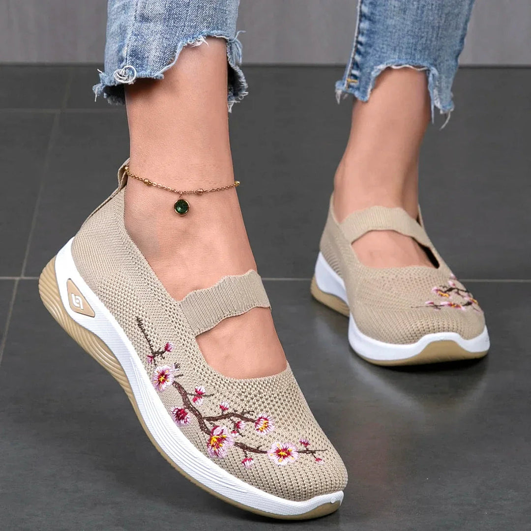 Fajon – Bequeme Turnschuhe Mit Blumenstickerei