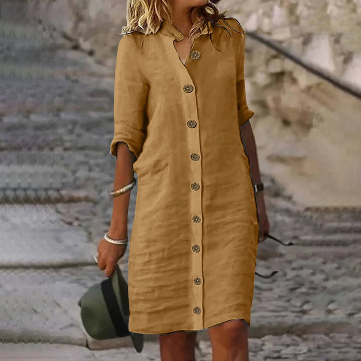 Hannika – Lässiges Midi-Hemdblusenkleid