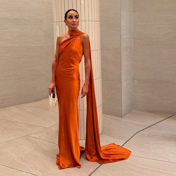 Lucila - Hals Halfter Maxikleid