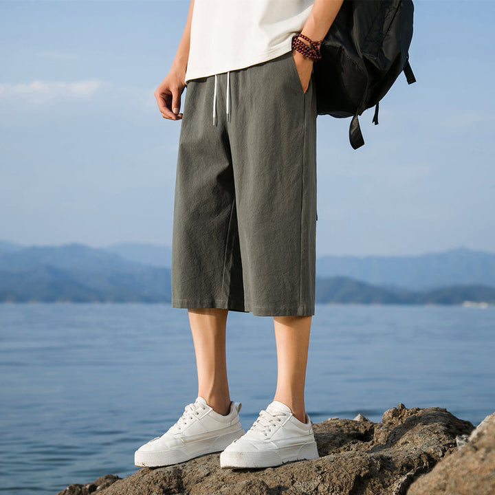 Nelson – Elegante Kurze Hose Aus Baumwollleinen