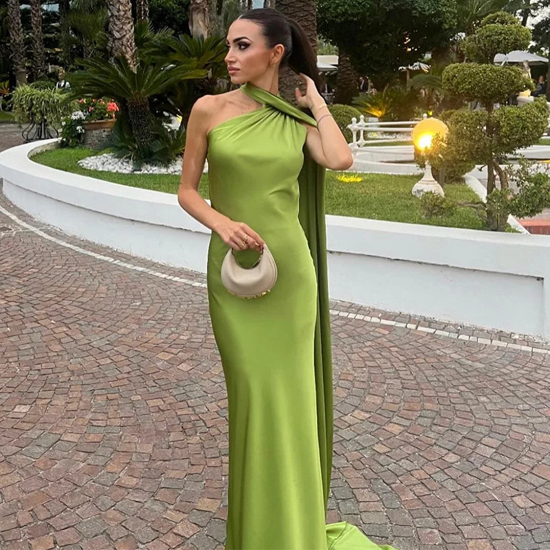 Lucila - Hals Halfter Maxikleid
