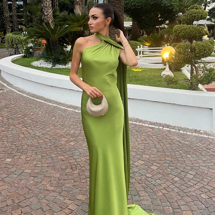 Lucila - Hals Halfter Maxikleid
