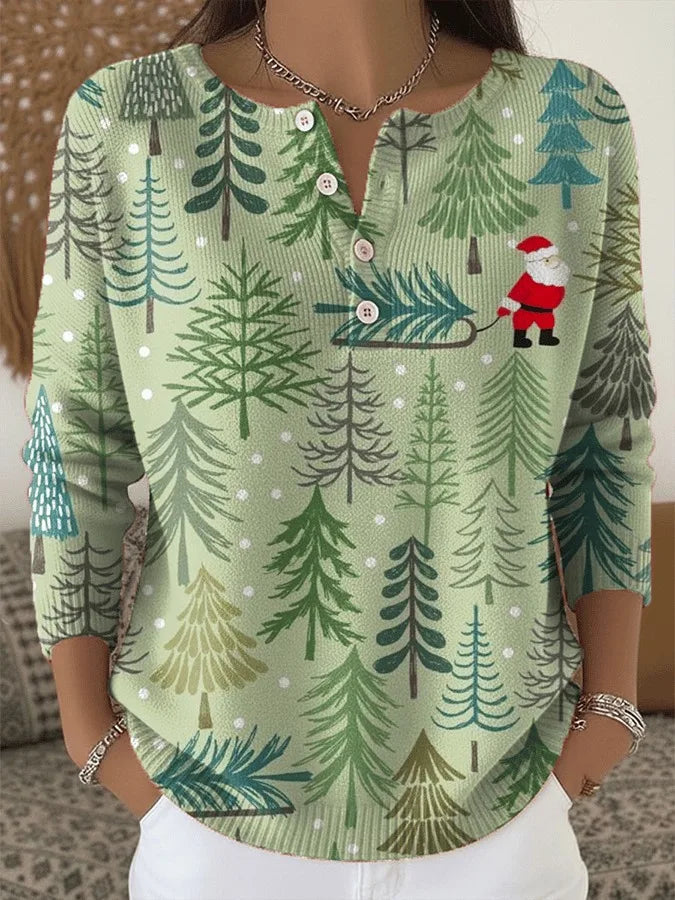 Moneeka – Weihnachts Pullover Mit Knöpfen