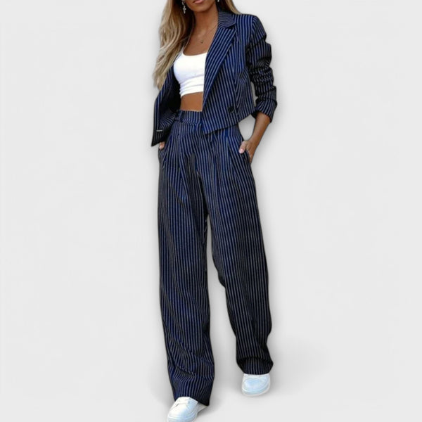 Narya – Elegante Gestreifte Set mit Jacke und Hose