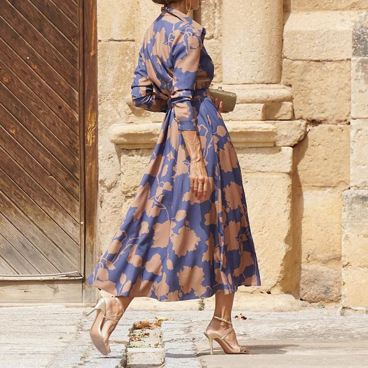 Verina – Elegantes Langes Kleid mit V-Ausschnitt
