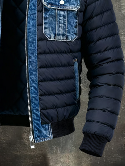 Yegor - Gesteppte Denim Hybrid Jacke