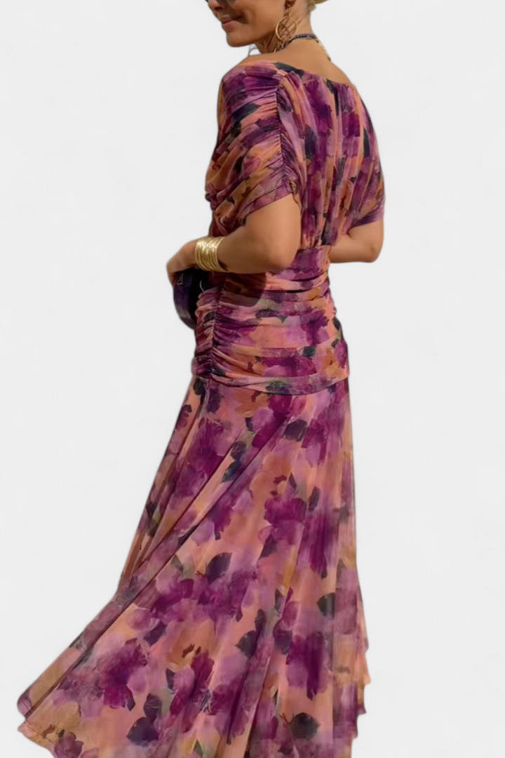 Rawan – Maxikleid Aus Chiffon Mit Schulterfreiem Ausschnitt