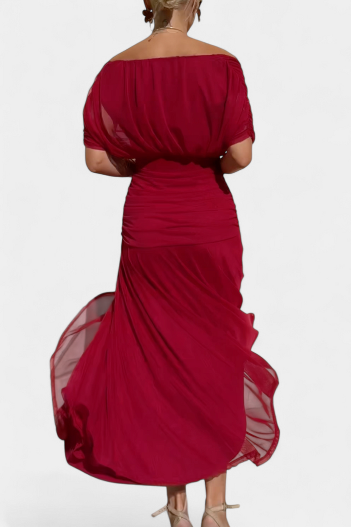Lordanka – Langes Kleid Mit V-Ausschnitt Und Blumen Muster