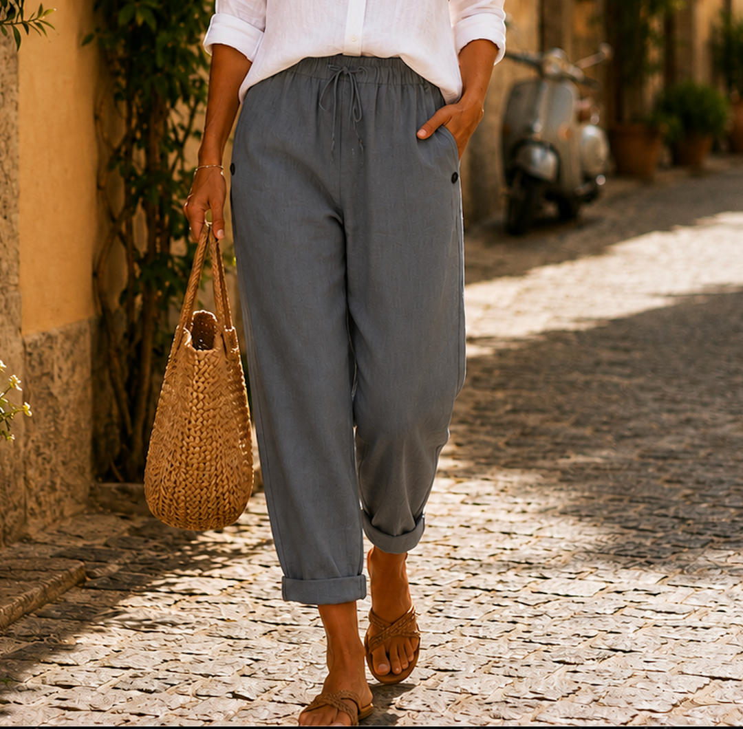 Pillina – Leinen Hose Mit Kordelzug in Der Taille