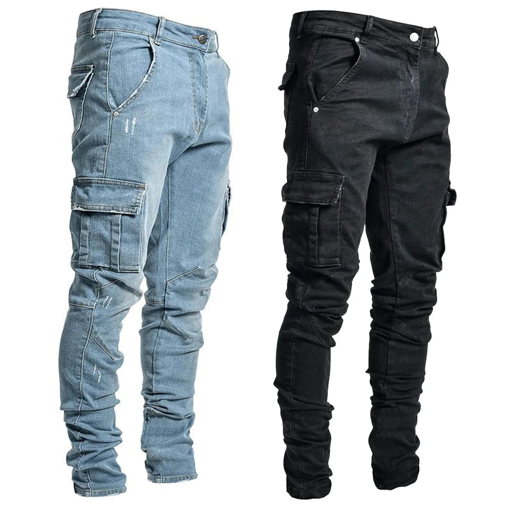Mondriaan – Elastische Jeans Mit Mehreren Taschen