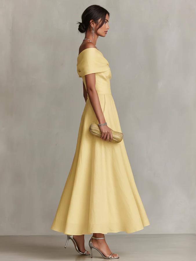 Nermin – Maxikleid mit schulterfreiem Ausschnitt