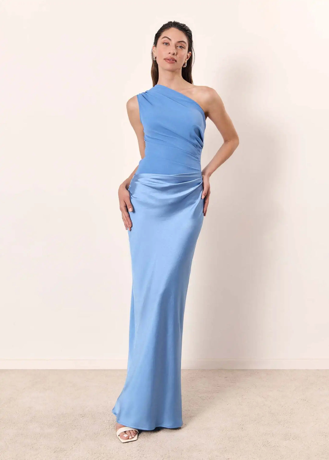 Aleida – Ein-Schulter-Maxikleid Aus Satin