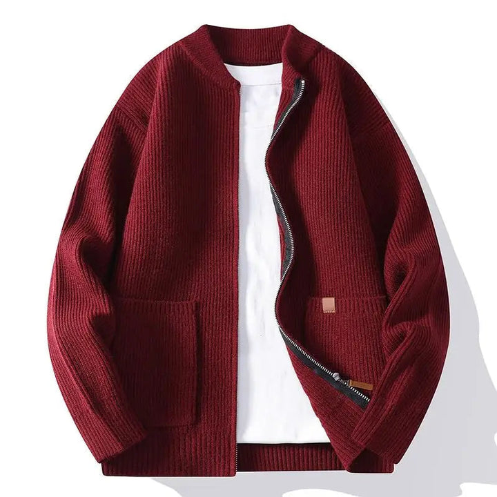 Jorje - Ribbed Knit Zip-Up Cardigan