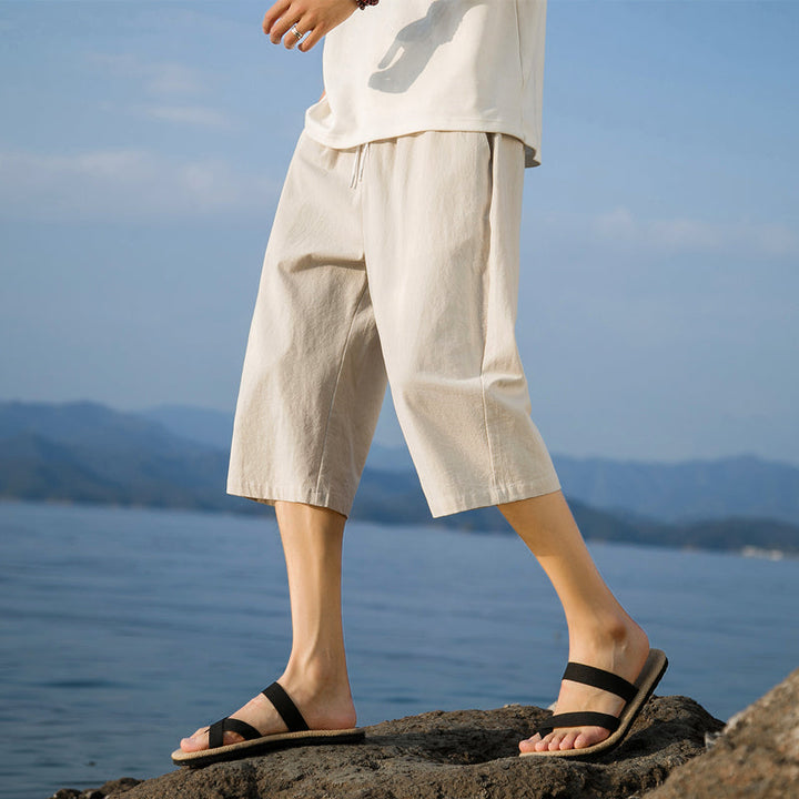 Nelson – Elegante Kurze Hose Aus Baumwollleinen