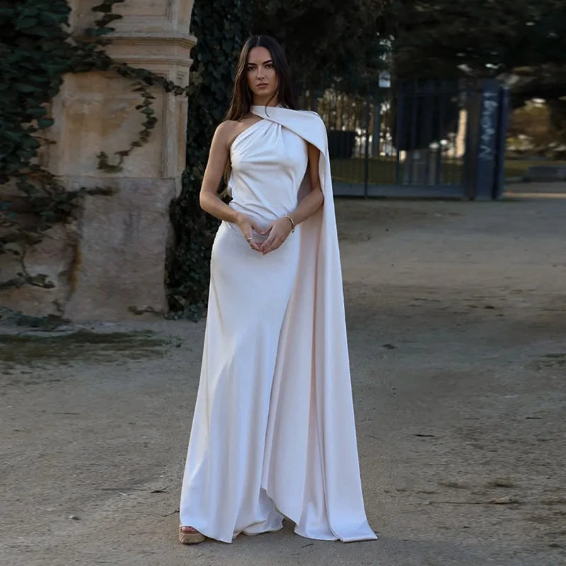Lucila - Hals Halfter Maxikleid
