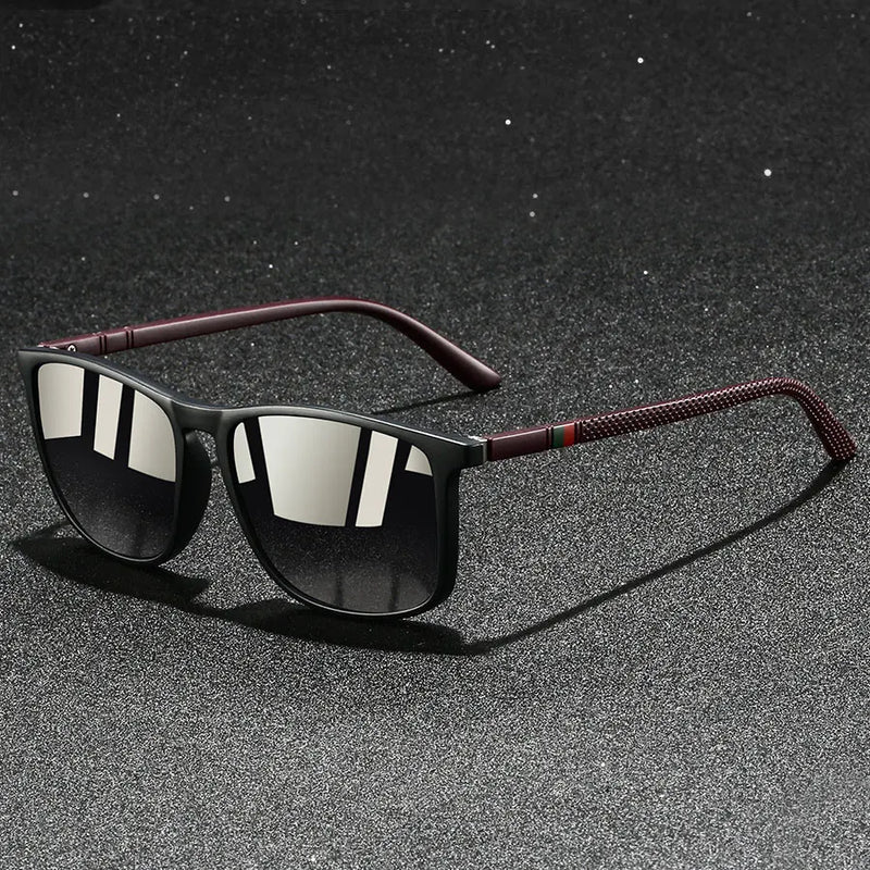 Chatioglow - Sonnenbrille mit quadratischem Rahmen und polarisierten UV-Schutz
