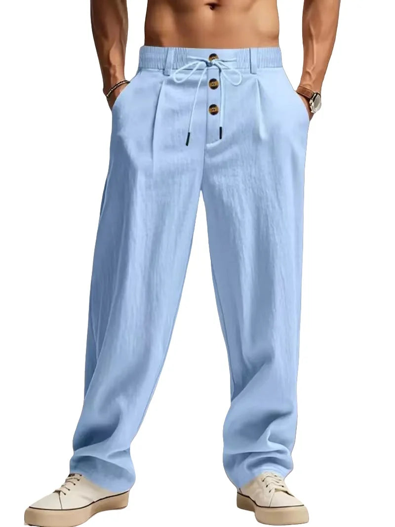 Gencio - Lässige Leinen Hose