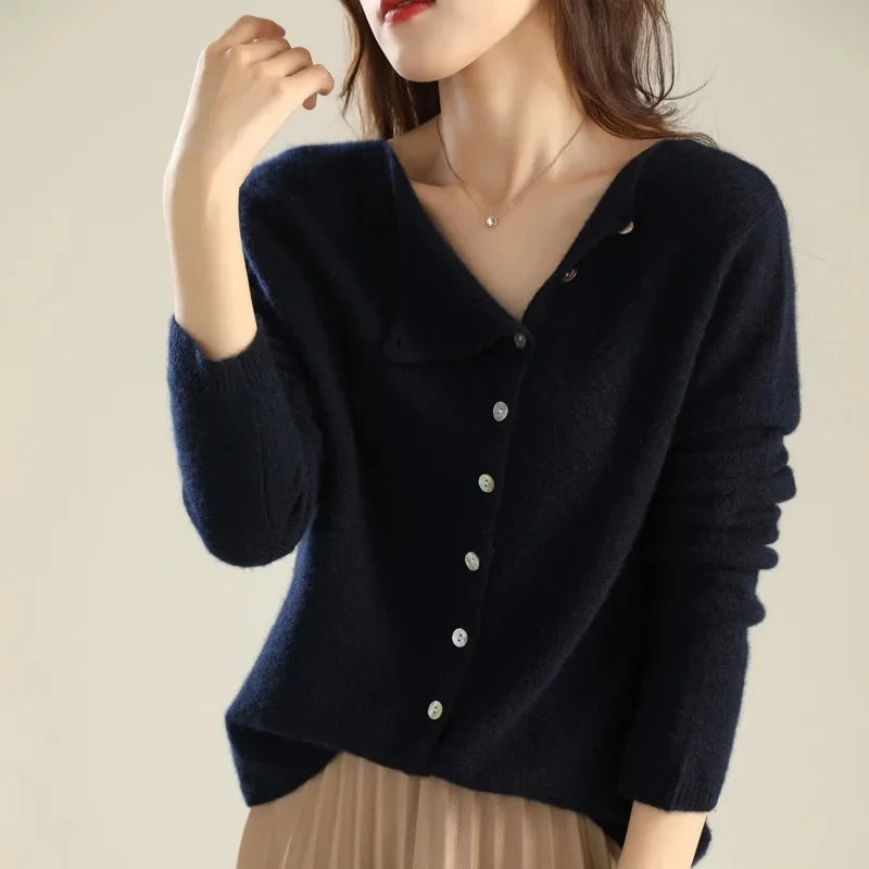 Huerta – Eleganter Strick Strickjacke Mit Knöpfen