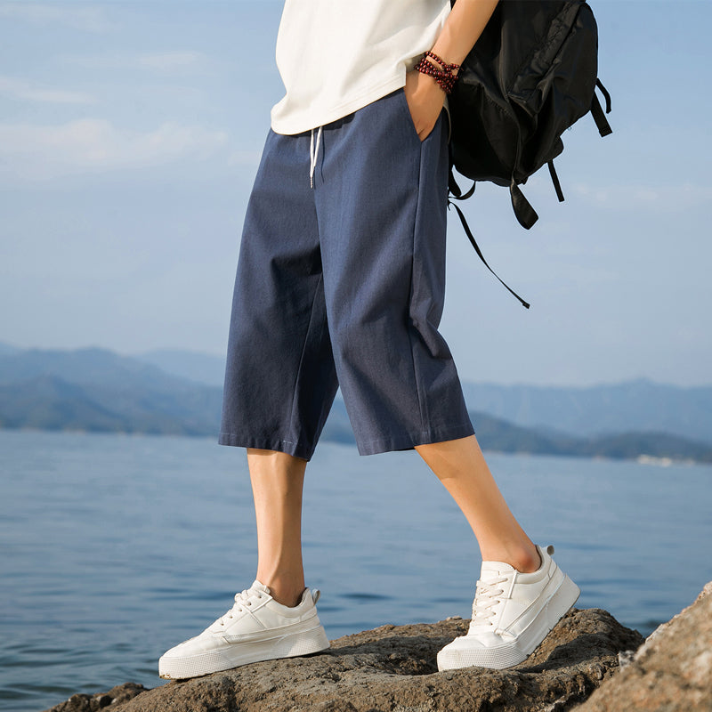 Nelson – Elegante Kurze Hose Aus Baumwollleinen