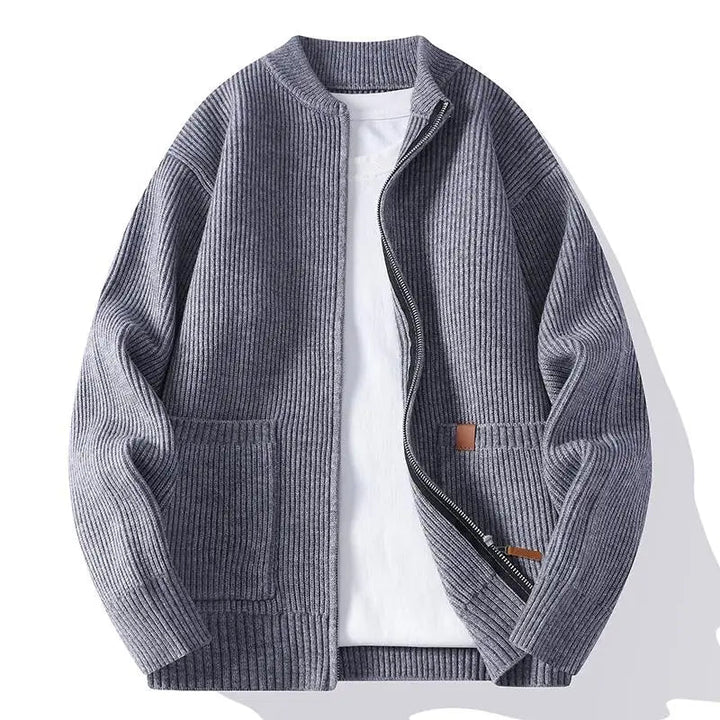 Jorje - Ribbed Knit Zip-Up Cardigan