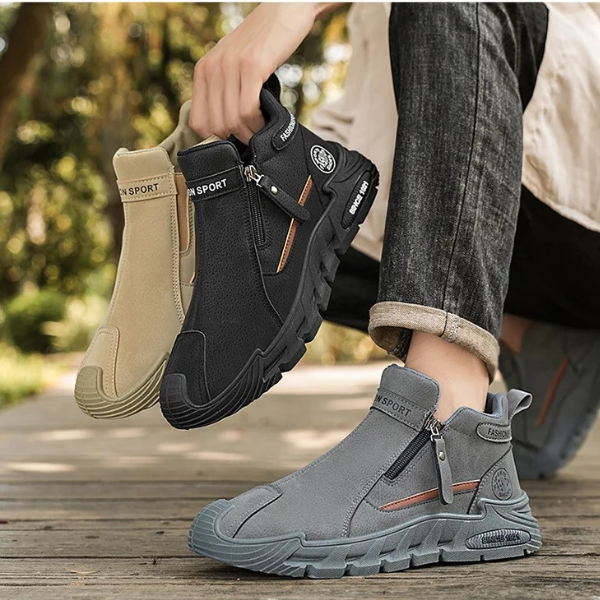 Albrecht – Stiefeletten mit Seitlichen Reißverschlüssen und Klobigen Sohlen